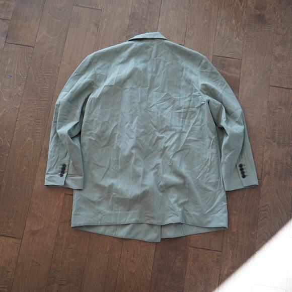 EVERLANE Double Breasted Blazer Buttersmooth Womens 14 Seagrass Green NWT - Picture 3 of 8